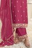 Magenta Color Silk Resham Embroidered Straight Suit