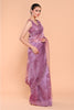 Mauve Color Organza Tissue Saree