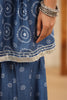 Blue Bayoux Color Crepe Silk Bhandhani Printed Alia-Cut Suit With Gharara