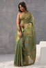 Green Color Organza Cotton Golden Zari Woven Saree