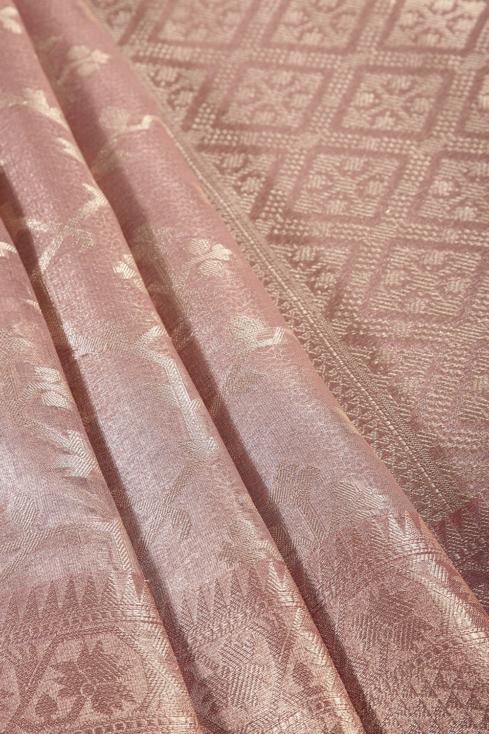 Light Mauve Color Organza Silk Saree