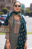 Teal Blue Color Pashmina Printed Unstitched Suit Material