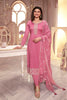 Pink Color Embroidered Silk Unstitched Suit Material