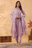 Mauve Color Printed Cotton Straight Suit