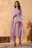 Mauve Color Printed Cotton Straight Suit