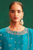 Teal Color Organza Embroidered Anarkali Suit