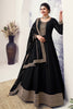 Black Color Silk Zari Embroidered Semi-Stitched Suit Material