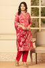 Maroon Colour Printed Muslin Straight Suit