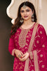 Fuchsia Pink Color Silk Woven and Embroidered Unstitched Suit Fabric