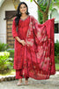 Persian Red Color Muslin Printed Straight Suit