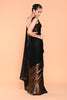 Black & Golden Color Georgette Sequins Embroidered Saree