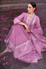 Mauve Color Chanderi Embroidered Anarkali Suit