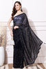 Navy Blue Color Sequins Embroidered Georgette Saree