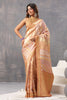 Peach & Beige Color Crepe Silk Woven Saree