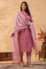 Onion Pink Color Printed Cotton Straight Suit