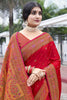 Red Color Pathani Work Silk Saree