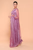 Mauve Color Organza Tissue Saree