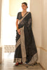 Black Color Resham Embroidered Georgette Saree