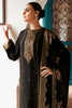 Black Color Zari Woven Ethereal Organza Unstitched Suit Fabric