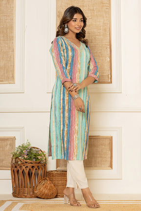 Multi-Color Cotton Shibori Print Kurti