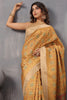 Mustard Colour Cotton Printed Saree With Stunning Woven Border