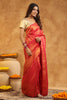 Deep Carmine Pink Color Silk Zari Woven Saree