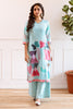 Sea Green Color Khadi Cotton Printed Suit