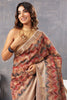 Brown Color Cotton Printed Saree