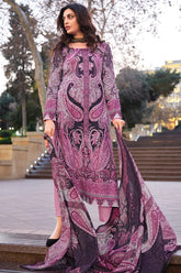 Mauve Color Cotton Printed Unstitched Suit Fabric