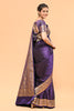 Dark Violet Color Zari Woven Banarasi Silk Woven