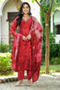 Persian Red Color Muslin Printed Straight Suit