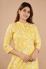 Yellow Colour Cotton Printed Long Kurti