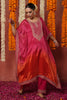 Fuchsia Pink Color Crepe Silk Bandhani Printed  Kaftan Set