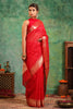 Red Color Woven Organza Silk Saree