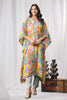 Grey & Mustard Color Muslin Printed Kaftan Set