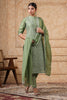 Green Color Chanderi Resham Embroidered Straight Suit