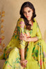 Green Color Crepe Silk Printed & Embroidered Suit With Palazzo