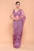 Mauve Color Organza Tissue Saree