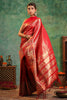 Red Color Woven Silk Saree