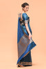 Navy & Green Color Banarasi Silk Woven Saree