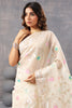 Cream Color Organza Woven Saree