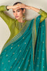 Parrot Green Color Embroidered Crepe Silk Suit