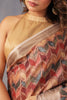 Brown Color Cotton Printed Saree