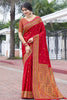 Red Color Pathani Work Silk Saree