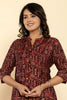 Maroon Color Printed Muslin Kurta