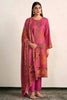 Deep Rose Color Spun Embroidered and Printed Unstitched Suit Material