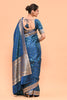 Navy & Green Color Banarasi Silk Woven Saree