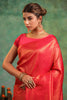 Deep Carmine Pink Colour Silk Zari Woven Saree