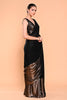 Black & Golden Color Georgette Sequins Embroidered Saree