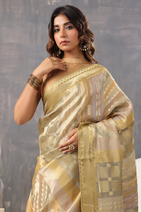 Olive Green Color Crepe Silk Woven Saree